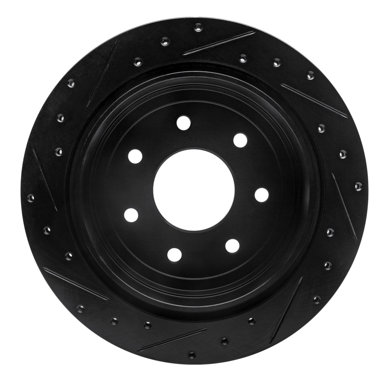 Ford F-150 Brake Rotor (1) - Rear Right - R1 Concepts - Drilled & Slotted - Black - `04-`11